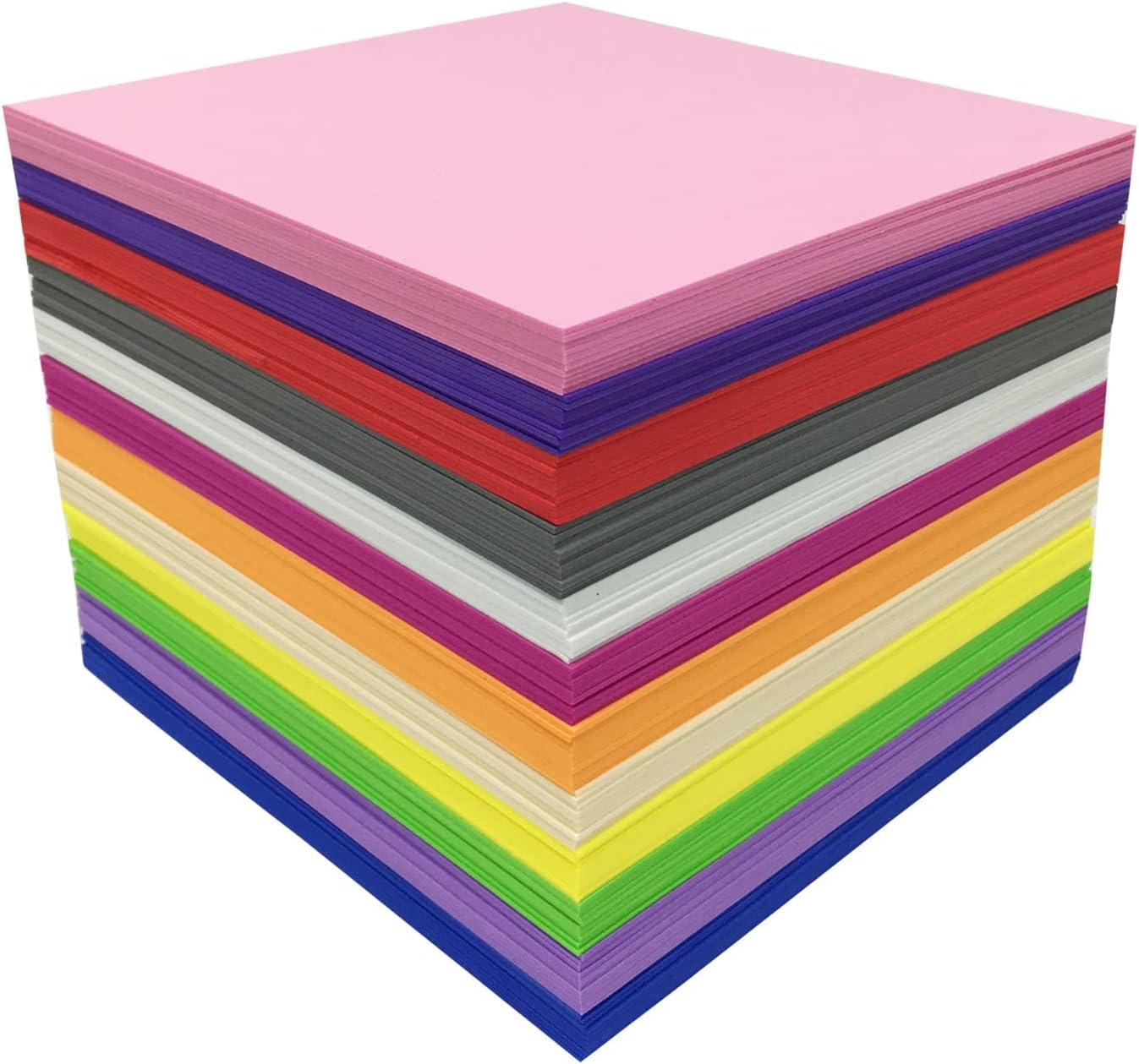 96Pcs Eva Foam Sheets 1mm Thick 7.8 x 5.9 Inches Craft Foam Paper 12 Colors For Craft Projects Kids DIY Handcraft Classroom Parties And More By PAIDU