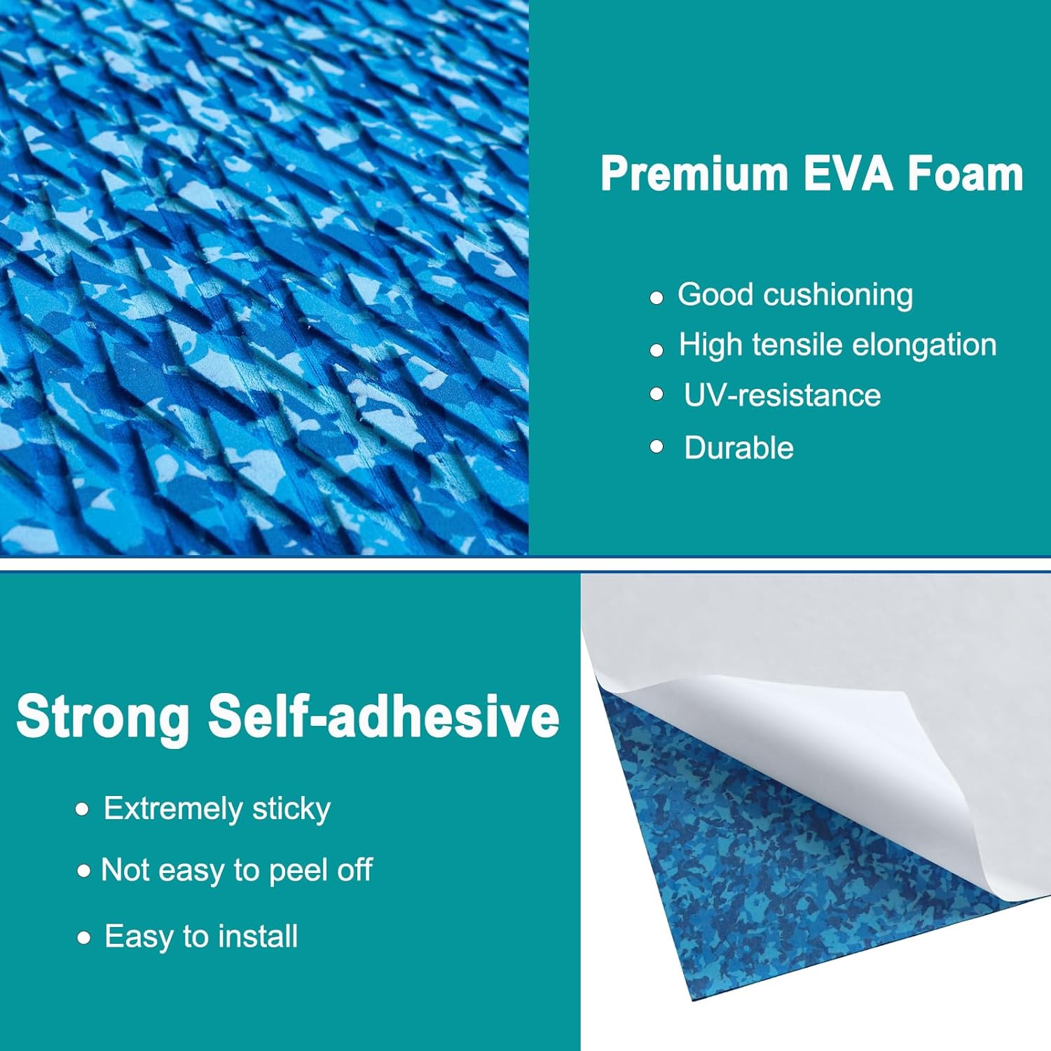 Boat Flooring EVA Foam Boat Decking Marine Carpet Sea Deck Boat Flooring Sheet Self-Adhesive Marine Flooring for Fishing Boat Kayak Yacht RV Swimming Pool Golf Cart 94.5"x23.6"/16.1"/11.8" By PAIDU