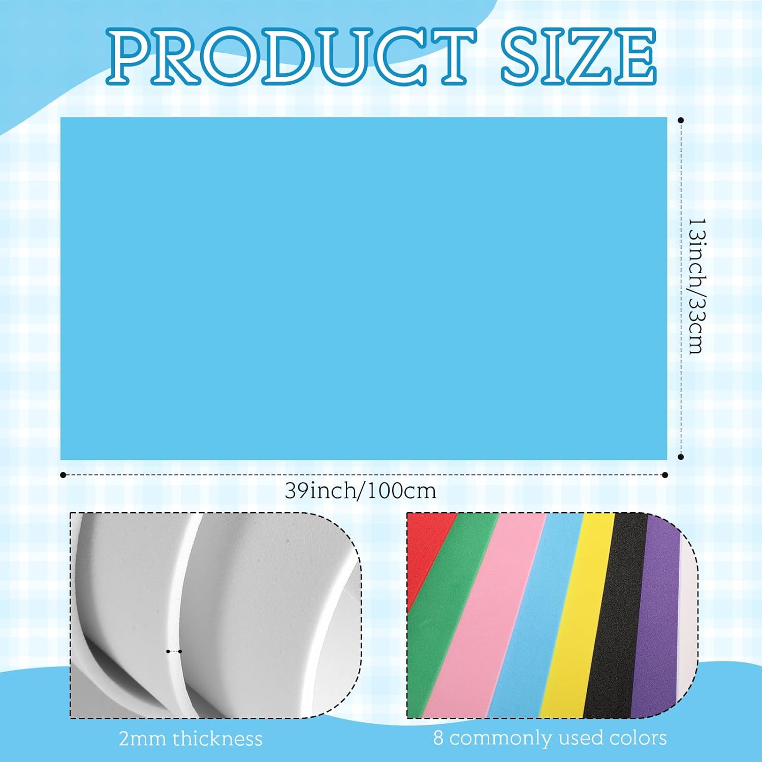 8 Pcs Craft Foam Sheets Bulk 39''x13'' Colored Eva Foam Roll High Density Foam Roll For Christmas Craft Classroom Scrapbooking DIY Cosplay Costume Armor Project Bright Colors 2 mm Thick By PAIDU)