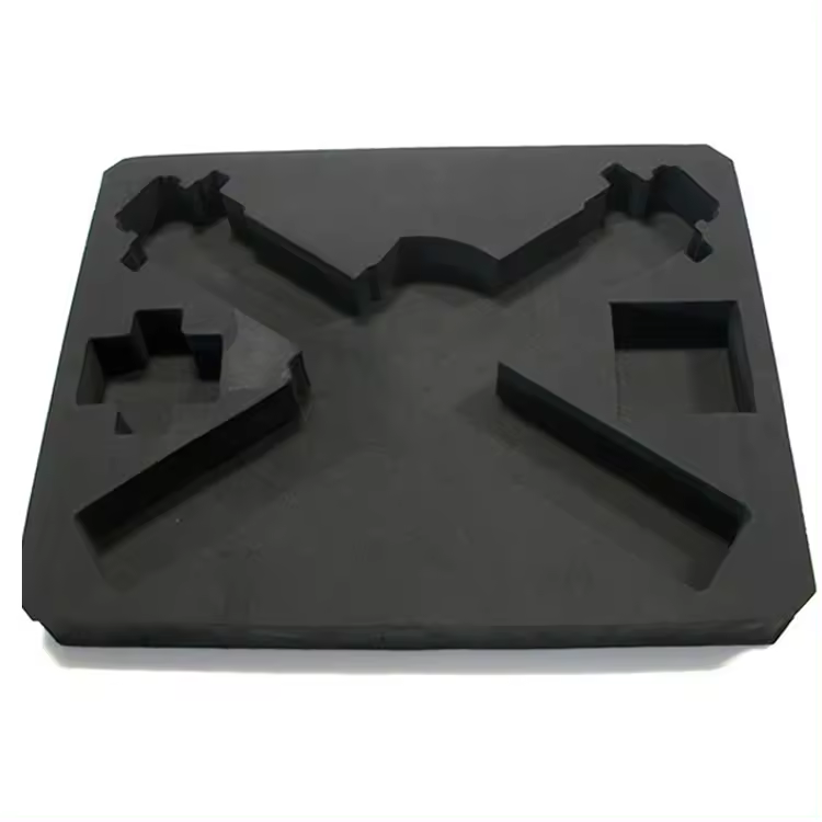 Paidu Custom Die Cut CNC Milled Or Routed EVA Foam Insert 2 Tone Protective Packaging flower box black foam insert with ribbon