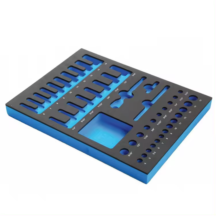 Paidu factory Custom EVA Foam Insert Die Cut CNC Milled Or Routed 2 Tone Protective Packaging Box of sponge inlay