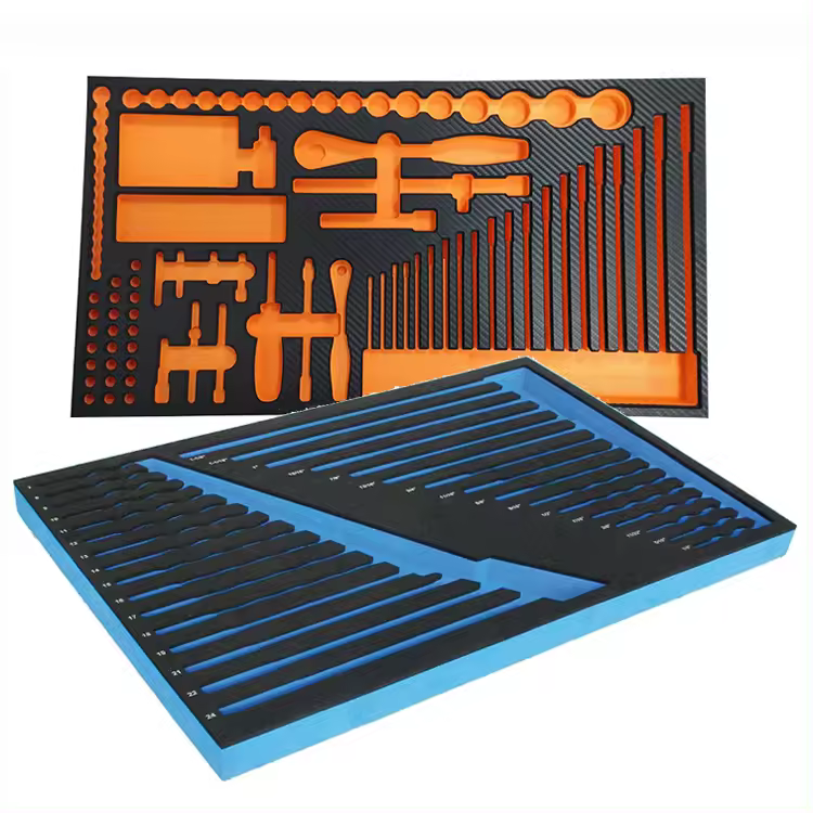 Paidu factory Custom EVA Foam Insert Die Cut CNC Milled Or Routed 2 Tone Protective Packaging Box of sponge inlay